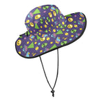 Groovy Alien And UFO Wide Brim Bucket Hat Wide Brim Bucket Hat Printed Offshore Sci Fi