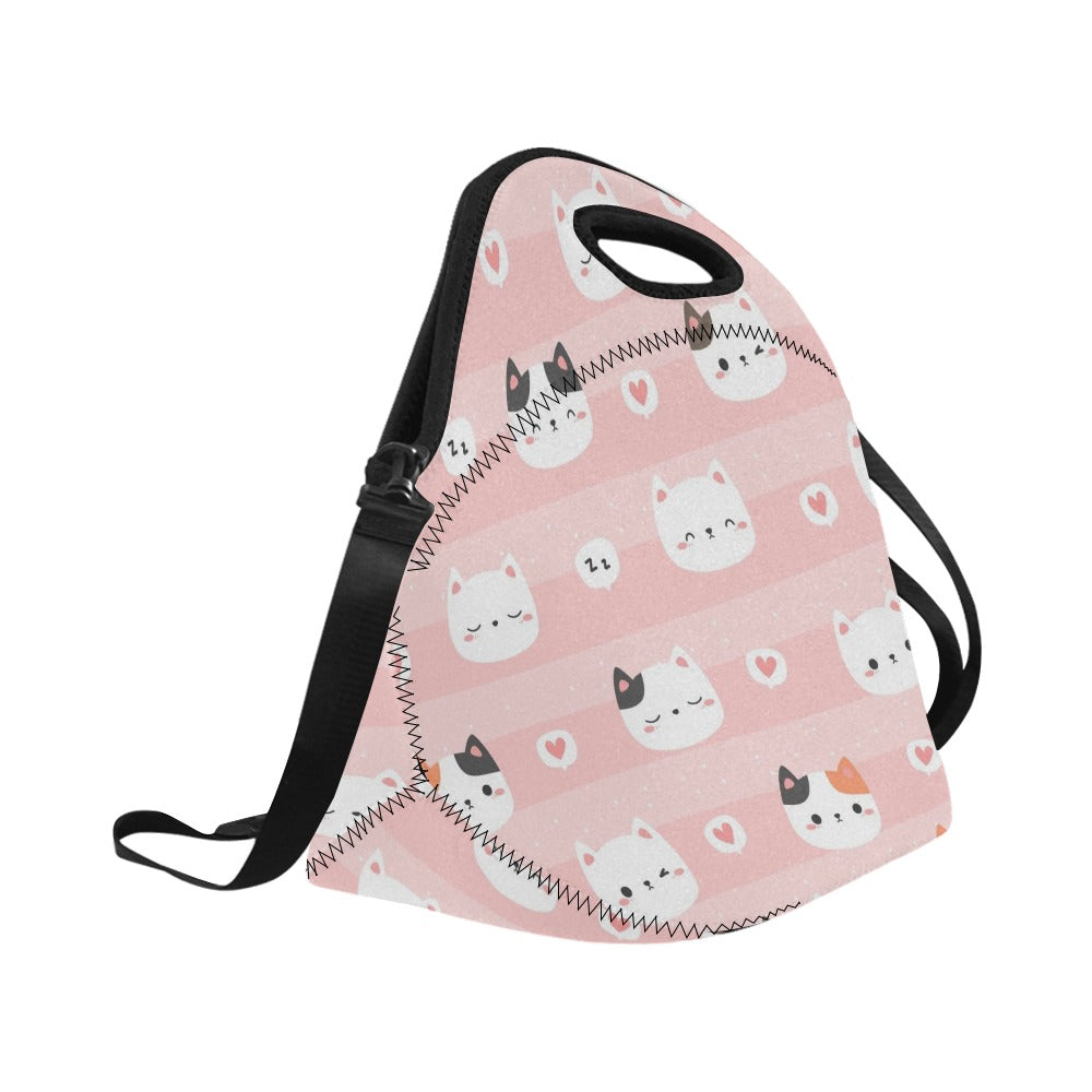 Pink Cats - Neoprene Lunch Bag Neoprene Lunch Bag Printed Offshore