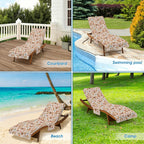 Peace And Love Beach Chair Towel Cover with Side Pockets