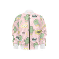 Cool Cat Cactus Kids Bomber Jacket XL Kids Bomber Jacket Plants Printed Offshore