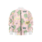 Cool Cat Cactus Kids Bomber Jacket XL Kids Bomber Jacket Plants Printed Offshore