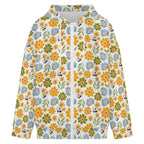 Retro Boho Flower Women's Full-Zip Hoodie