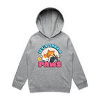Cat Nap, Let's Take A Paws - Kids Hoodie Grey Marle Kids Hoodie Printed In Australia