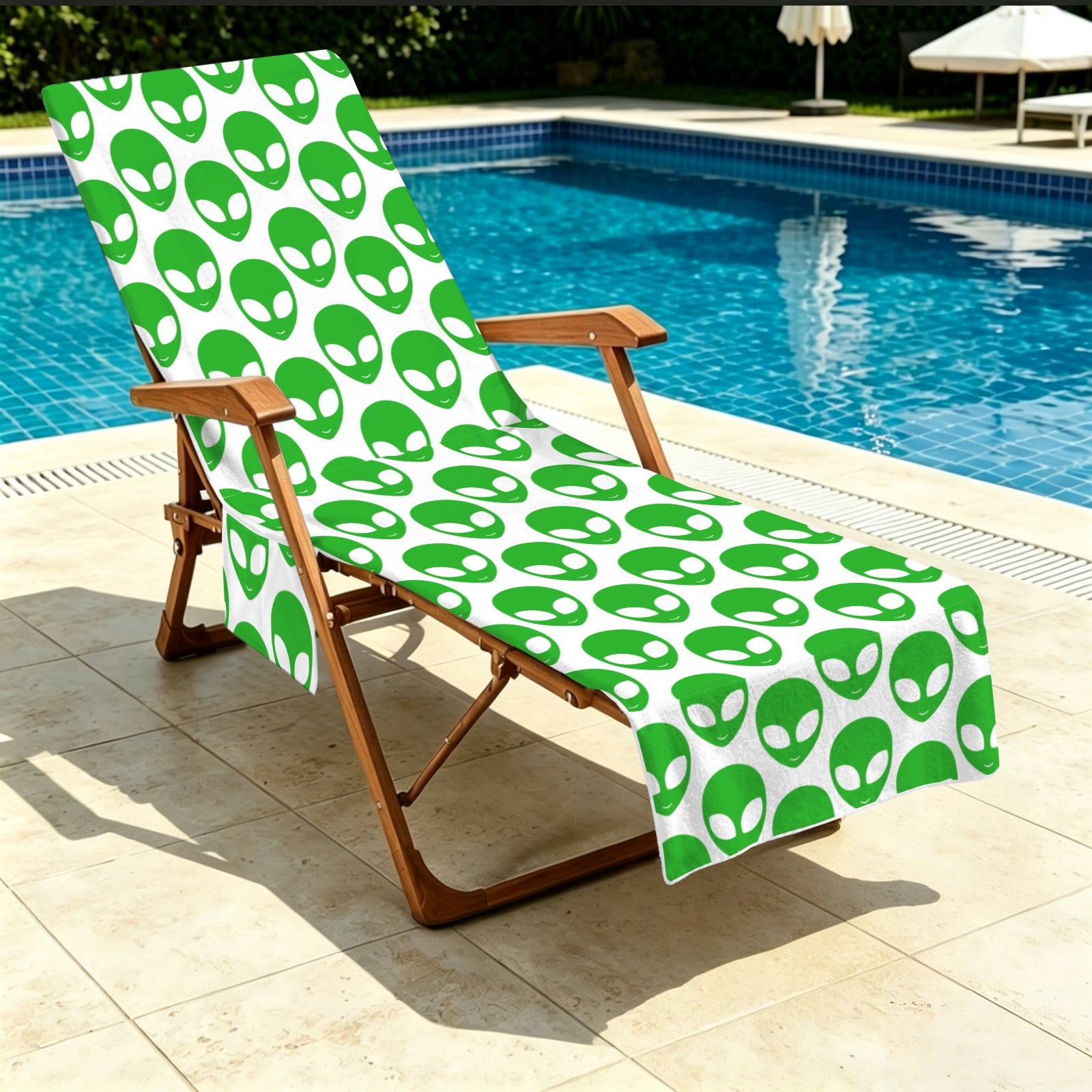 Aliens Beach Chair Towel Cover with Side Pockets