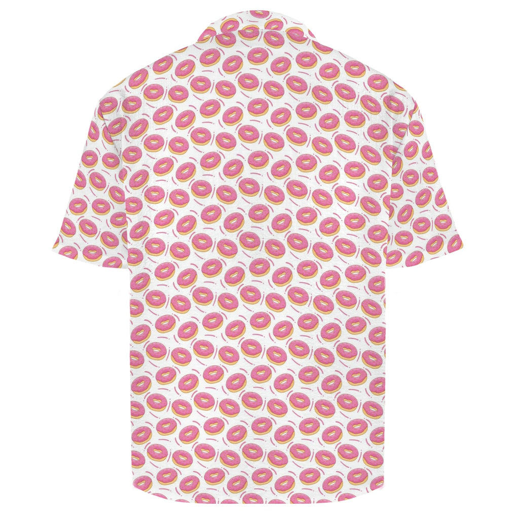Pink Donuts Men's Crinkle Hawaiian Shirt