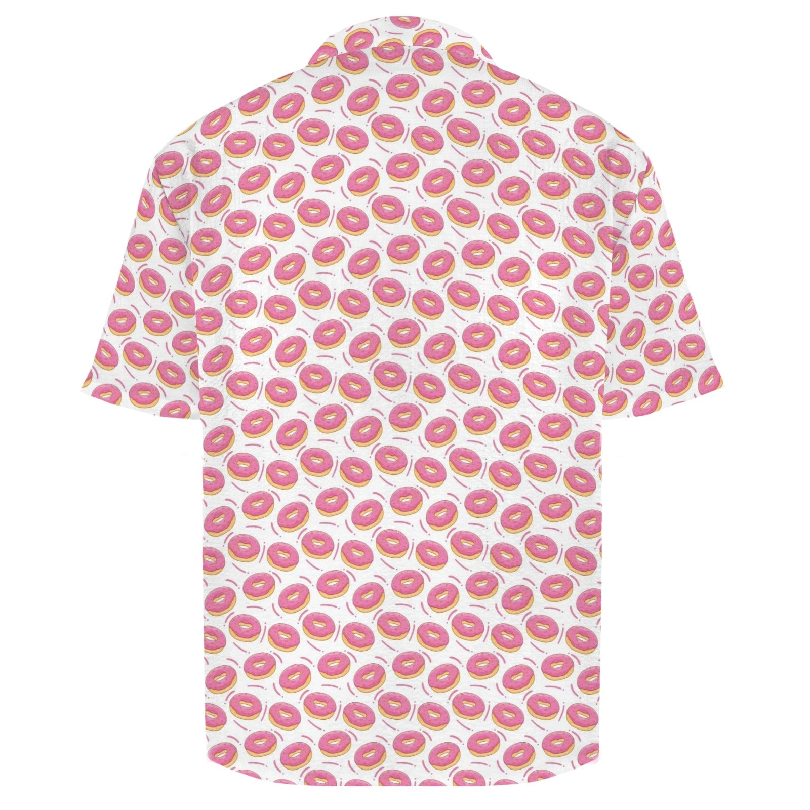 Pink Donuts Men's Crinkle Hawaiian Shirt