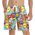 Happy Monsters Men's Mid-Length Beach Shorts 5XL Men's Mid-Length Beach Shorts Printed Offshore Sci Fi