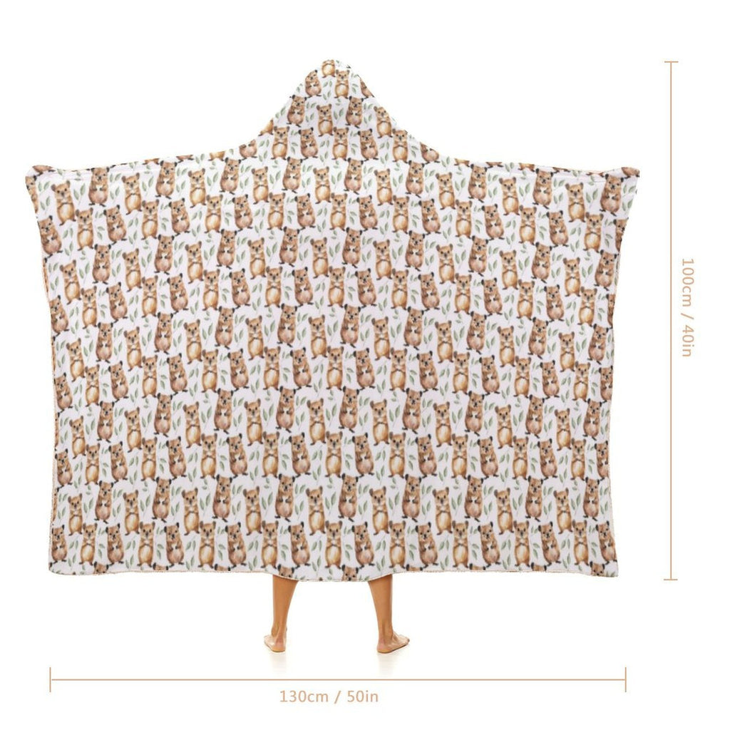Quokkas Kids Hooded Blanket 100cm x 130cm