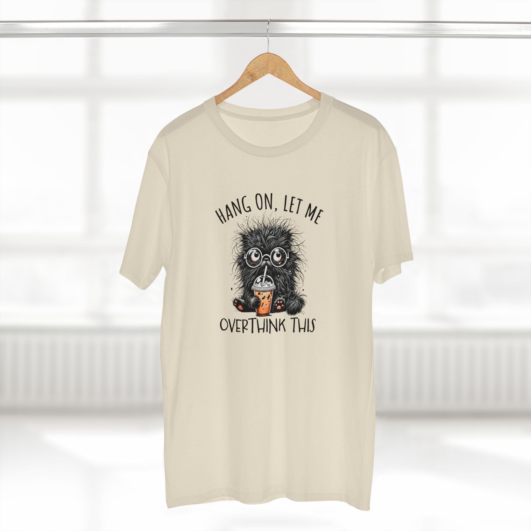 Hang On, Let Me Overthink This, Frazzled Cat - Mens Adult Staple Tee