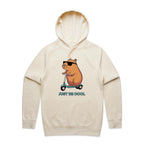 Just Be Cool, Capybara - Mens Hoodie Ecru Mens Hoodie animal Printed In Australia