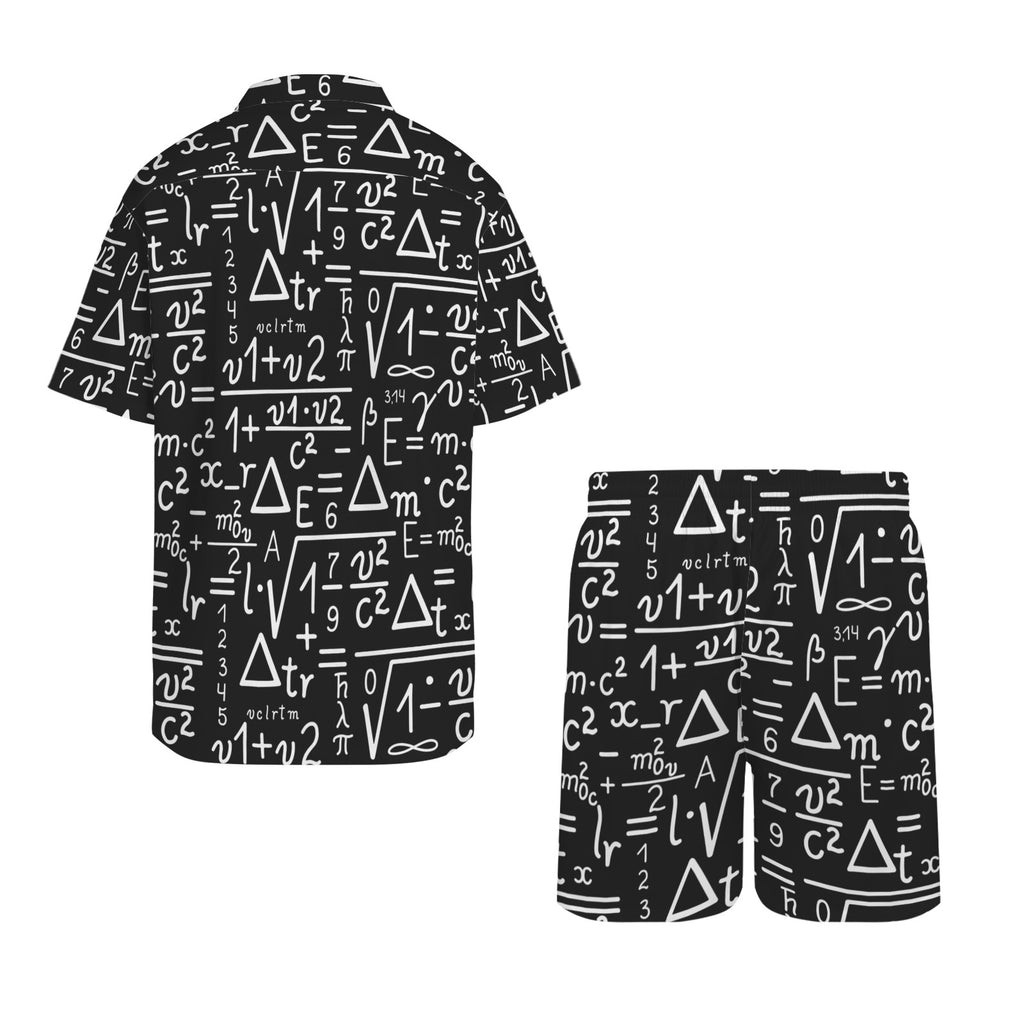 Mathematics Men's Hawaiian Shirt & Shorts Set Men's Hawaiian Shirt & Shorts Set Maths Printed Offshore