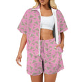 Fairy Bread Pink Women's Windbreaker Short Set 2XL Women's Windbreaker Short Set Food Printed Offshore