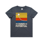 I Have Potential, Physics Kid's AS Colour T-shirt Petrol blue Kids Youth T-shirt Printed In Australia Science