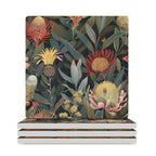 Australian Native Flowers - Ceramic Coasters (Square) white Ceramic Coasters Plants Printed Offshore
