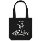 I'm Fine Drowning Thumbs Up Canvas Tote Bag