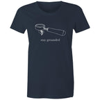 Stay Grounded, Coffee Portafilter - Womens T-shirt Navy Womens T-shirt Coffee Printed In Australia