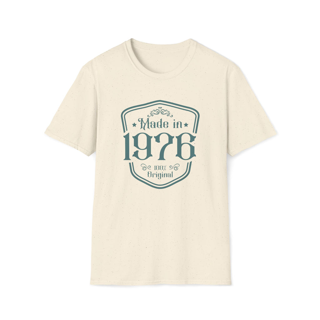 Turning 50, Made In 1976 Unisex Softstyle T-Shirt Natural Unisex Adult T-shirt Australian Printer Birthday