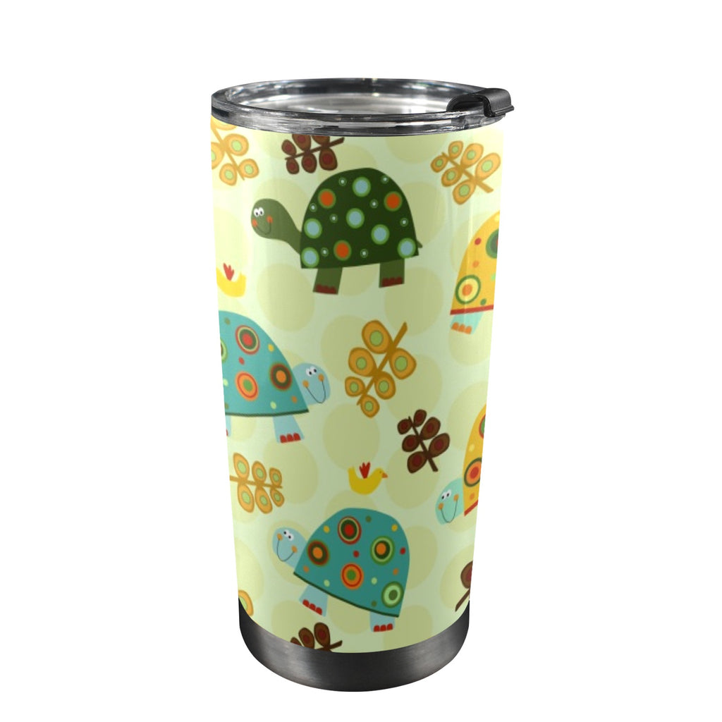 Retro Turtles - 20oz Mobile Tumbler with Lid (Black Lock) One Size 20oz Travel Mug Ocean Printed Offshore