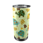 Retro Turtles - 20oz Mobile Tumbler with Lid (Black Lock) One Size 20oz Travel Mug Ocean Printed Offshore