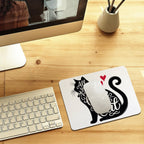 All You Need Is Love And A Cat Leather Mouse Pad Leather Mouse Pad animal Printed Offshore