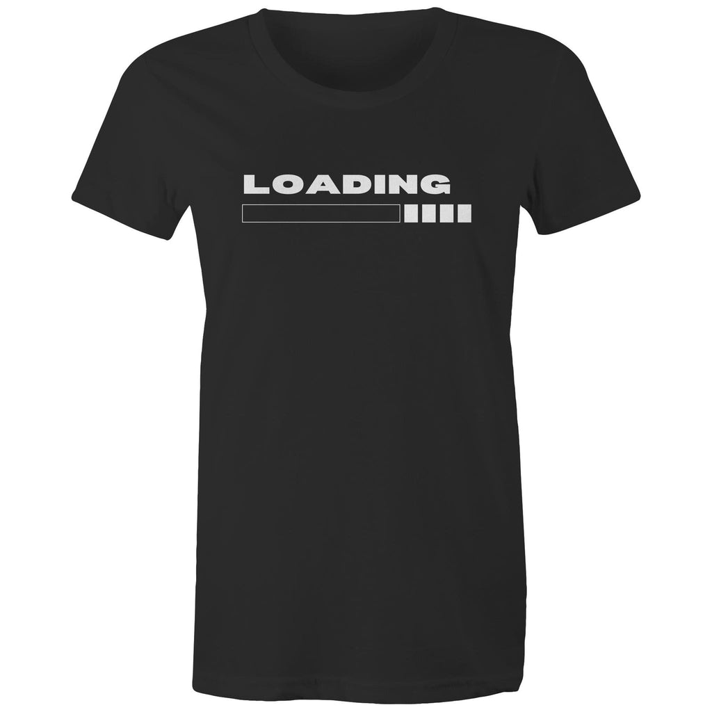 Loading - Womens T-shirt Black Womens T-shirt Printed In Australia Tech