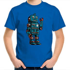 Robot - Kids Youth T-Shirt Bright Royal Kids Youth T-shirt Printed In Australia Sci Fi Tech