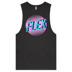 Flex - Tank Top Tee Coal Drop Arm Tank Top Fitness Printed In Australia