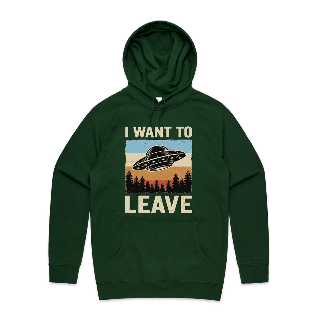 UFO I Want To Leave Men's AS Colour Hoodie