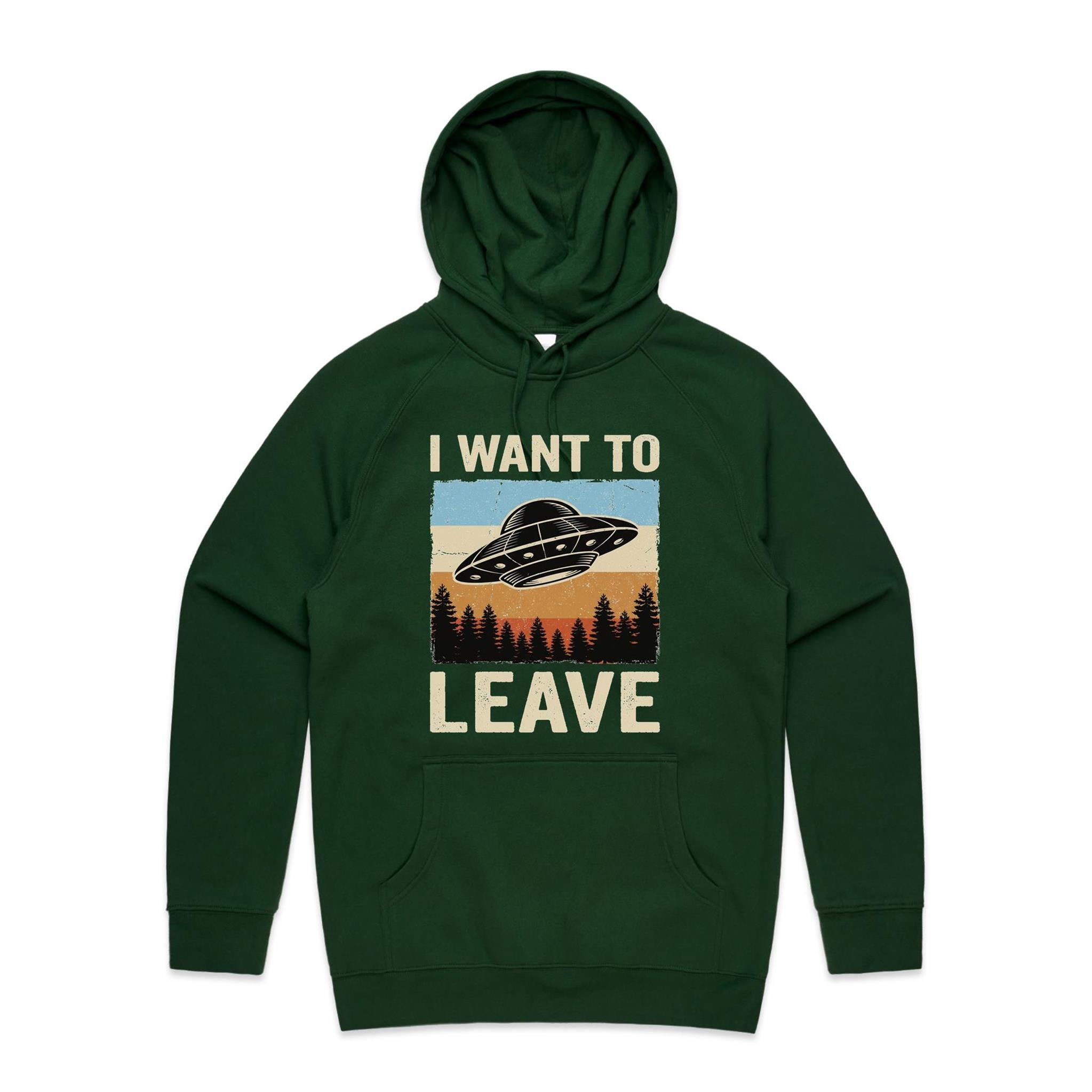 UFO I Want To Leave Men's AS Colour Hoodie