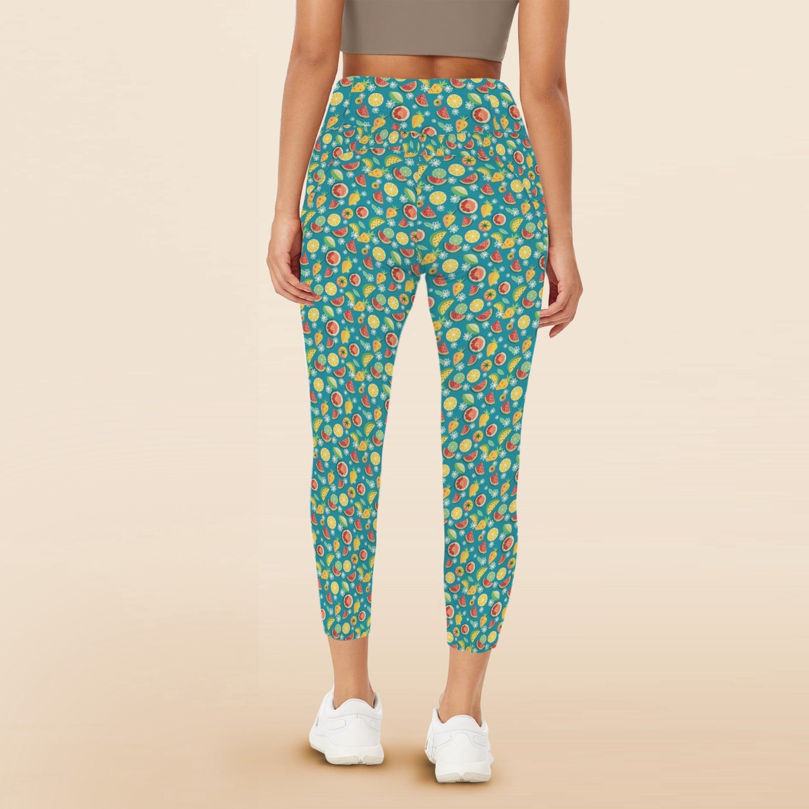 Summer Fruit Women's High Waist Pockets Yoga Leggings