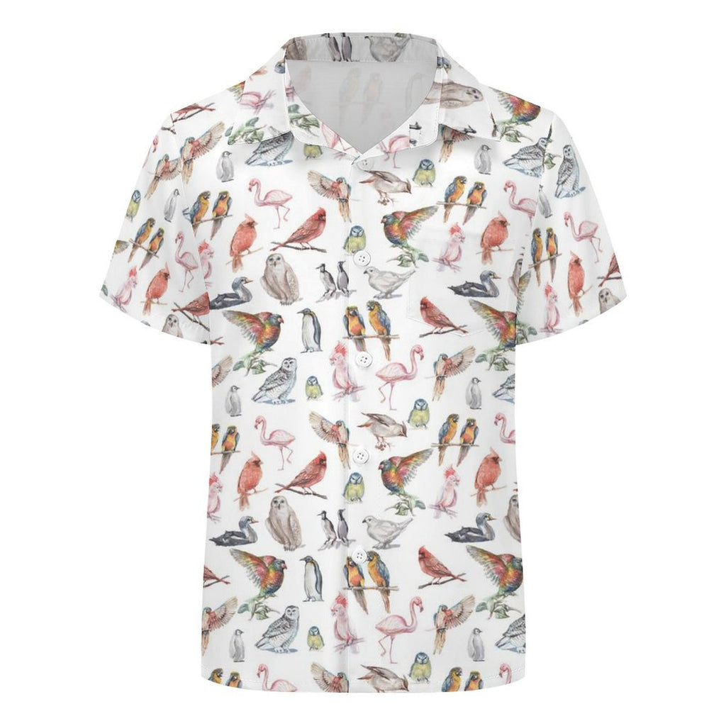 Birds Of A Feather Kids Youth Short Sleeve Button Up Shirt