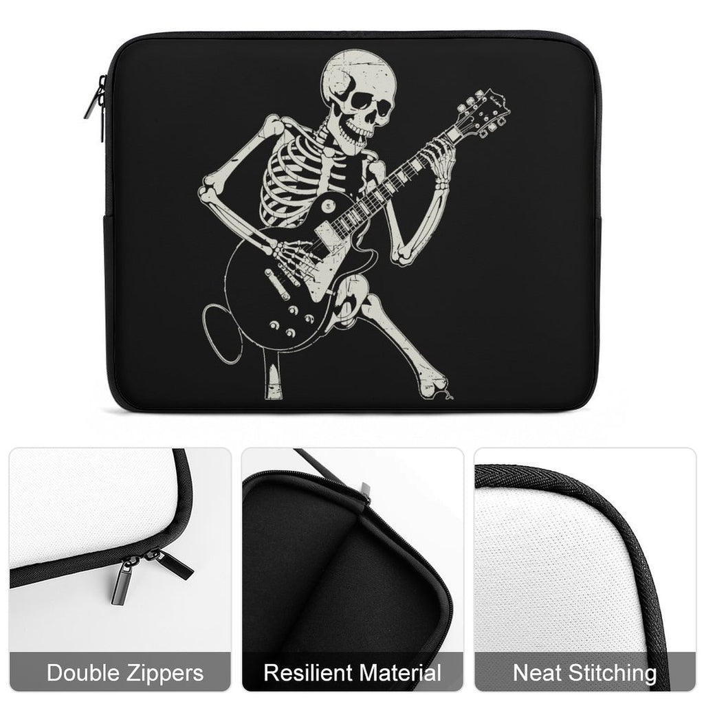 Skeleton Playing Guitar Laptop Sleeve (Multiple Sizes) Laptop Sleeve Music Printed Offshore
