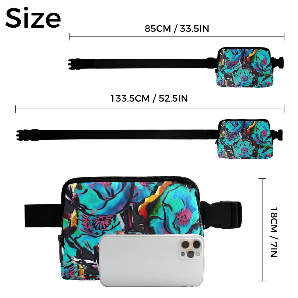 Flower It Blue - Belt Bag