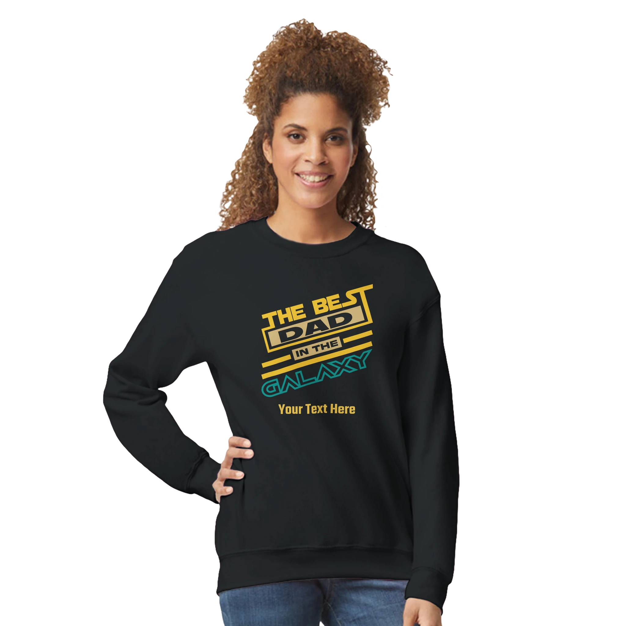 Personalised - The Best Dad In The Galaxy - Classic Unisex Crewneck Sweatshirt | Gildan® 18000 Personalised Sweatshirt customise Dad Globally Fulfilled personalise