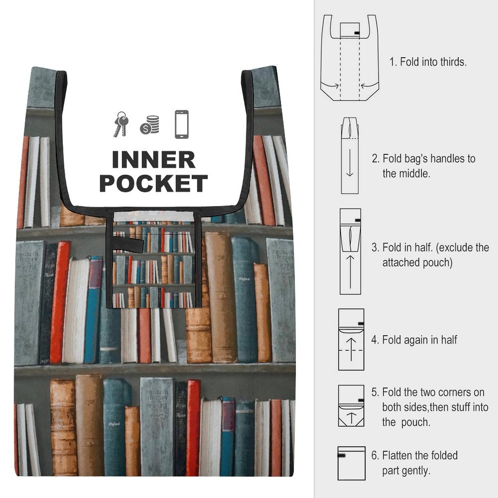 Books - Collapsible Shopping Bag