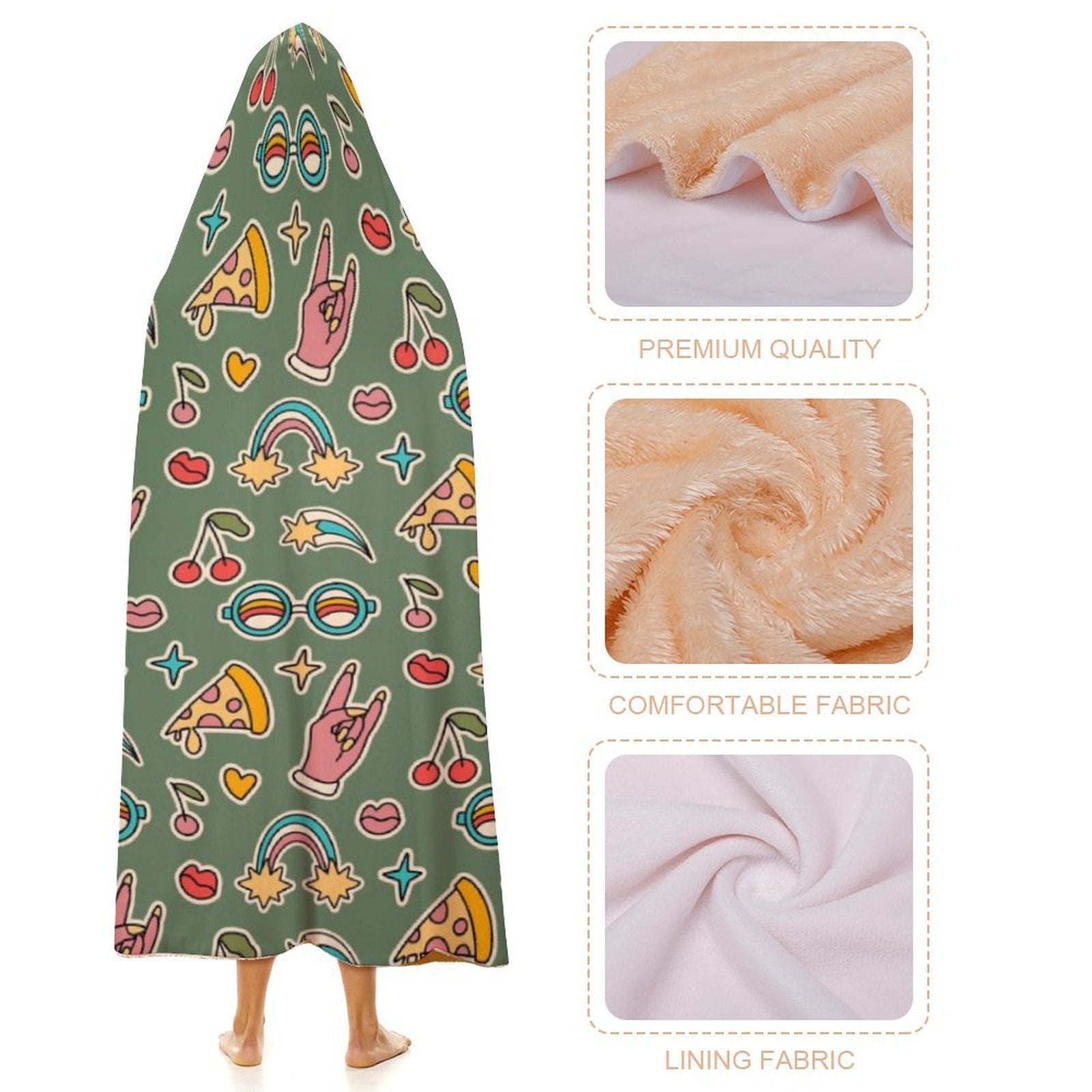 Groovy Retro Kids Hooded Blanket 100cm x 130cm