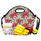 Hibiscus Neoprene Lunch Bag/Large (Model 1669) Neoprene Lunch Bag Plants Printed Offshore