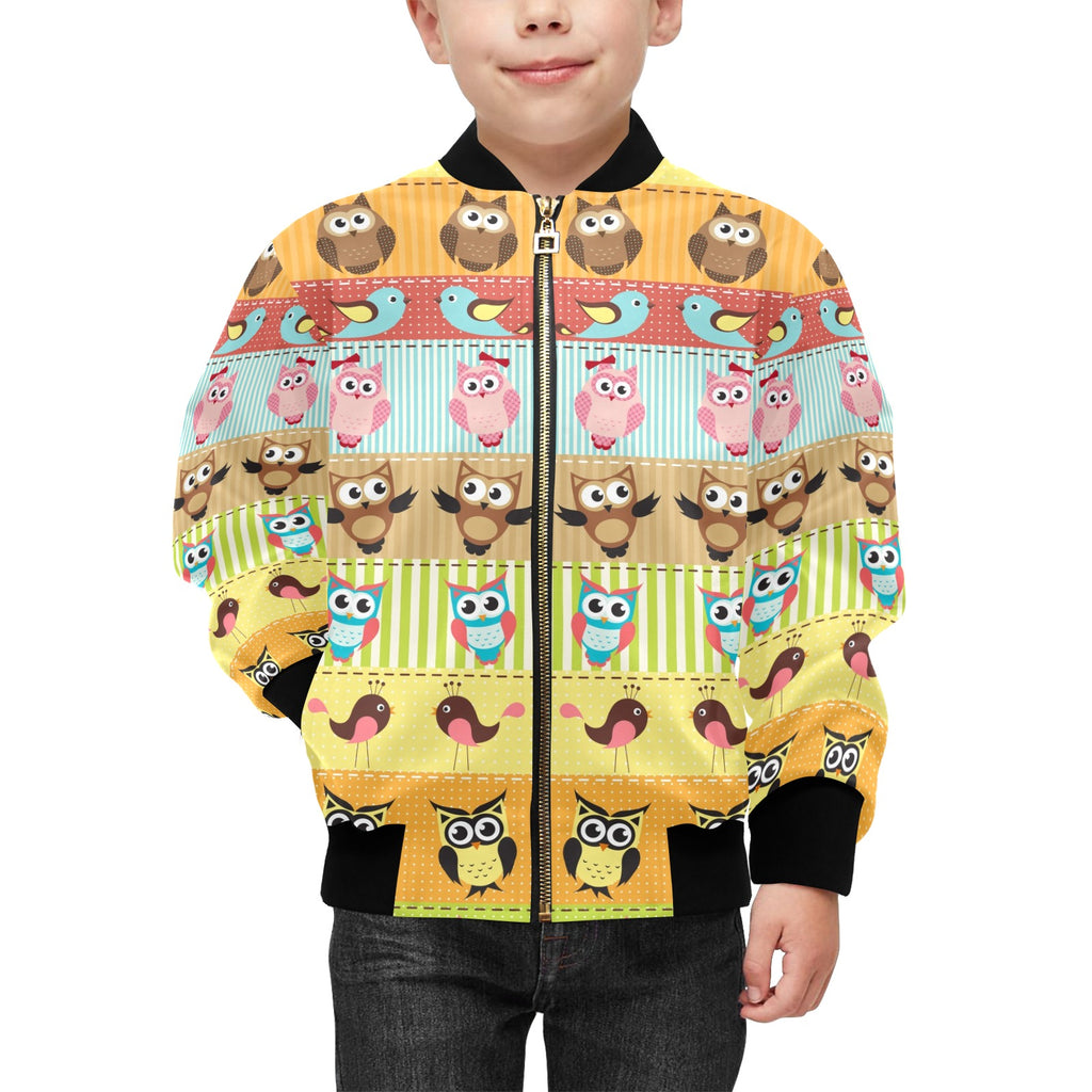 Cartoon Birds Kids Bomber Jacket Kids Bomber Jacket animal Birds Printed Offshore