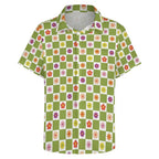 Flower Check Women's Short-Sleeve Button Up Shirt