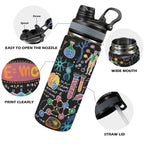 Science Time Blackboard - Insulated Water Bottle with Dual-Use Lid (18oz) Insulated Water Bottle with Dual-Use Lid (18oz) Printed Offshore Science
