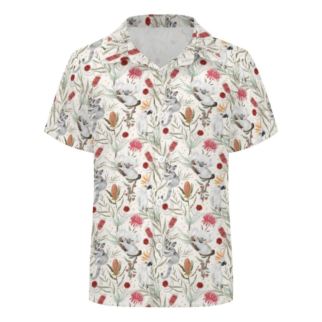 Australian Plants And Animals Kids Cotton Short Sleeve Shirt