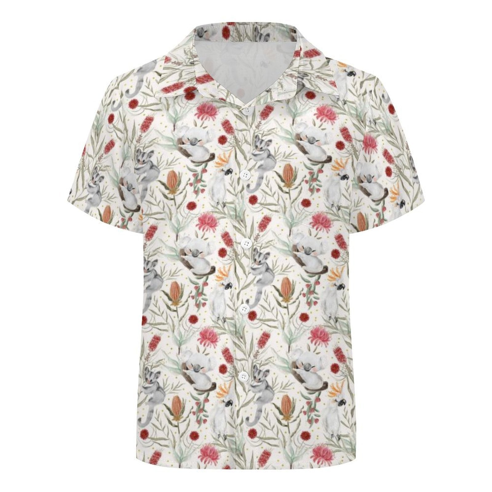 Australian Plants And Animals Kids Cotton Short Sleeve Shirt