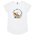 Hotdog, I'm On A Roll Women's AS Colour Scoop Neck T-Shirt White Womens Scoop Neck T-shirt Food Printed In Australia