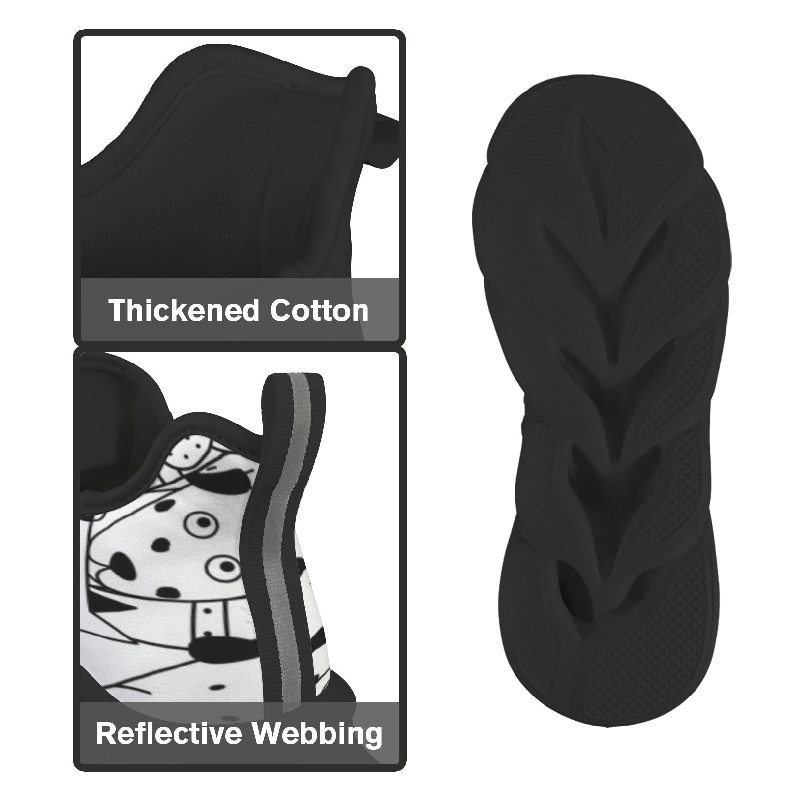 Black And White Dogs Men's Twisted Sole Sneakers