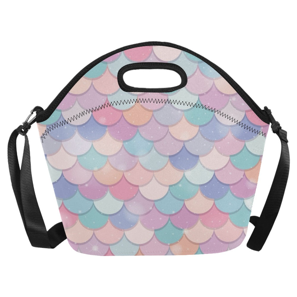 Mermaid Scales - Neoprene Lunch Bag Neoprene Lunch Bag Printed Offshore