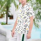 Music Time Senior Kids Hawaiian Shirt Senior Kids Hawaiian Shirt 8-15 Music Printed Offshore