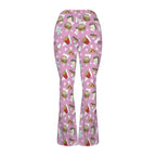 Fast Food High Waist Crossover Tummy Control Flare Leggings High Waist Flare Leggings Food Printed Offshore