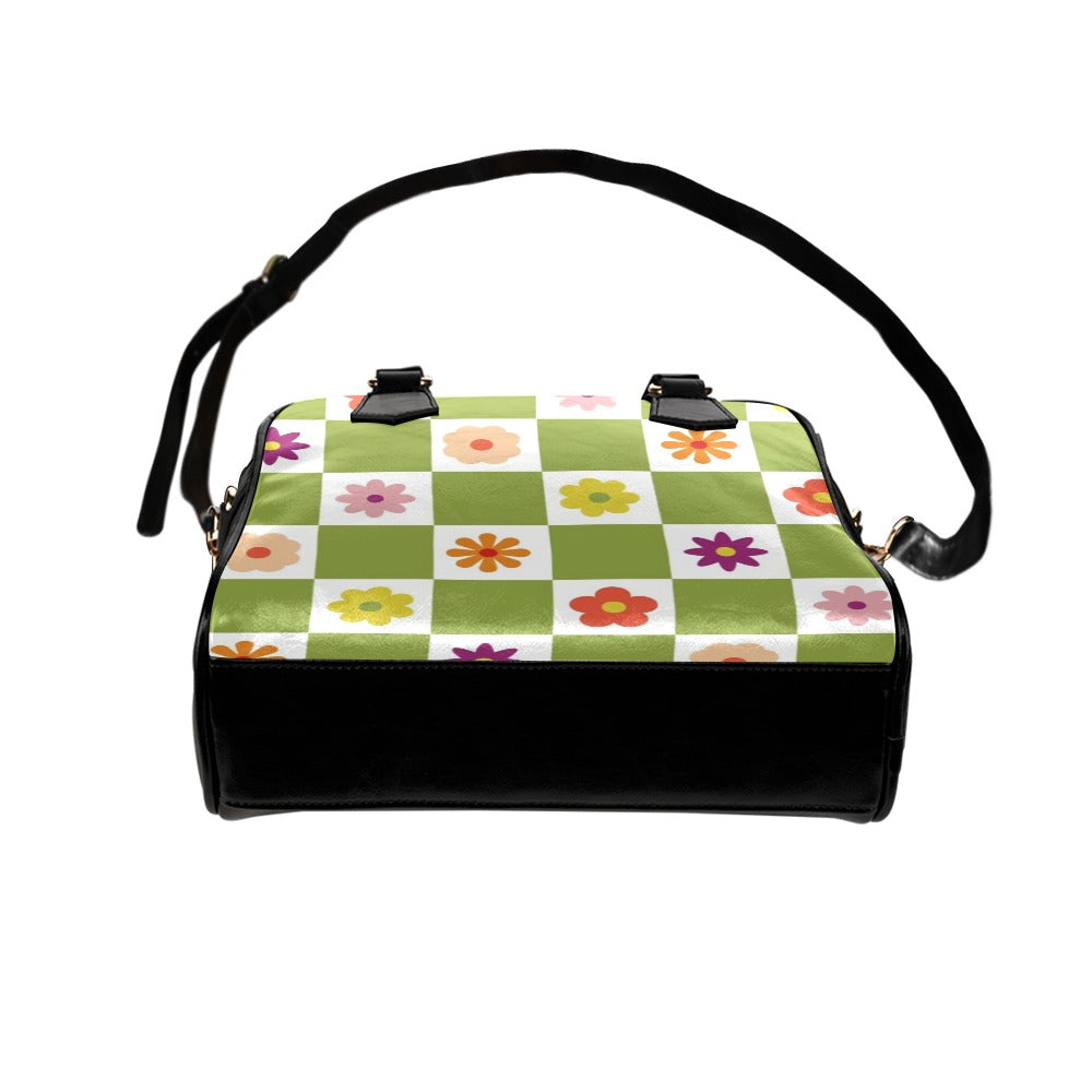 Flower Check Shoulder Handbag
