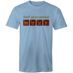 Self Proclaimed Genius, Periodic Table - Mens T-Shirt Carolina Blue Mens T-shirt Printed In Australia Science