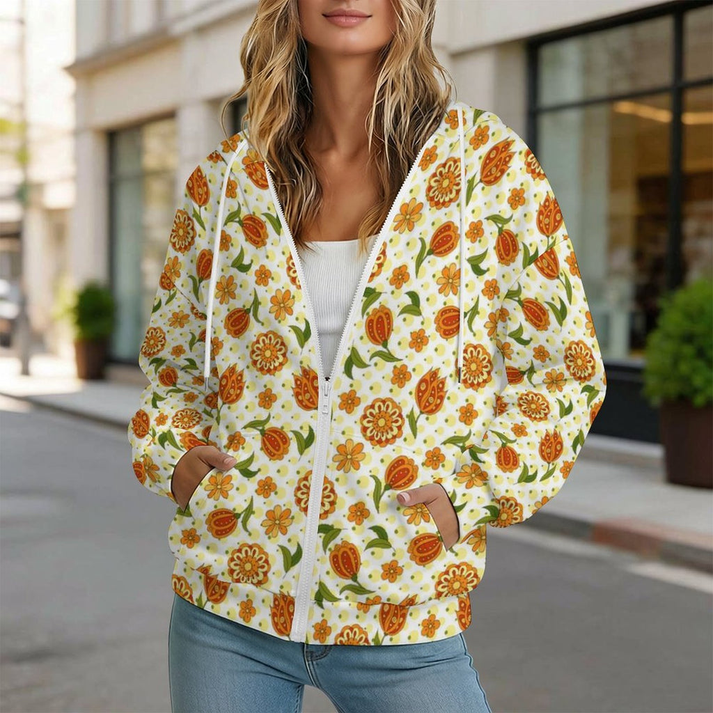 Graphic Floral Women's Full-Zip Hoodie